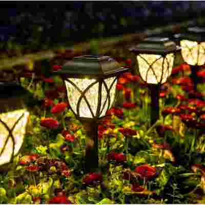 GIGALUMI 6 Pack LED Outdoor Waterproof Solar Powered Path Lights